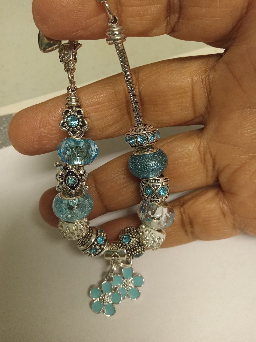 Chain bracelet turquoise blue